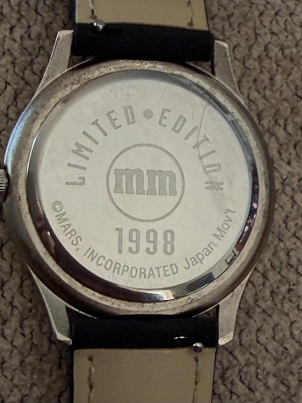M&M'S limited edition Red Character vintage 1998 Watch with replaced Black Band